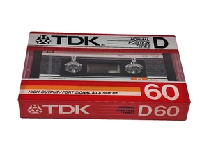 TDK D 60 1986 USA Blank Audio Cassette Tape (Sealed) NOS! New - Afbeelding 1 van 6