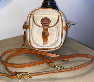 Vintage DOONEY & BOURKE AWL ivory leather mini Explorer x-body bag purse EUC USA