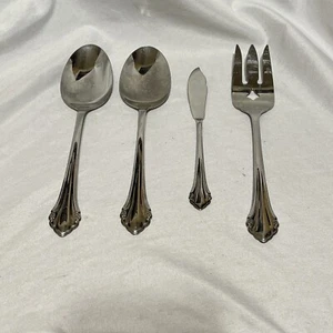 ONEIDA Rogers BITTERSWEET / REPOSE Serving Set (4) Piece 2- Spoons Fork Butter - Picture 1 of 18