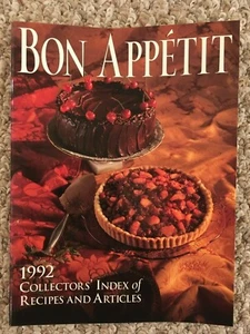 Rare Vintage Bon Appetit Magazine 1992 Collectors Index of Recipes and Articles - Picture 1 of 1