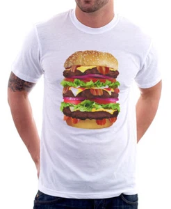 Hamburger Cheeseburger Funny Food Big Mac Cool printed t-shirt 9752 - Picture 1 of 2