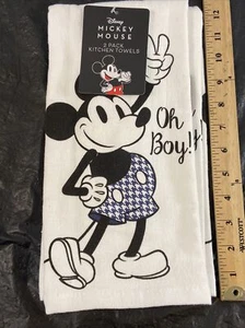 Paquete de 2 toallas de cocina Disney Mickey Mouse y Minnie Mouse 16 x 26" 100 % algodón - Imagen 1 de 7