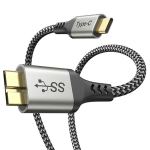 USB C Festplattenkabel, 10Gbps Micro-B auf USB-C Kabel Leitung 1FT, Grau - Bild 1 von 8
