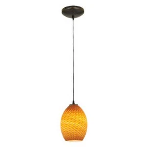 Access Lighting Pendant Light 6" x 9" Glass Shade Oil Rubbed Bronze 1-Light - Picture 1 of 2
