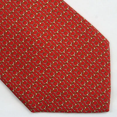 Corbata de cuello Celine Bright Power rojo dorado patrón ecuestre para hombre 58x3,5 Foto 1 de 4