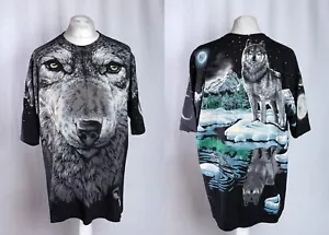 Liquid Blue Wolf All-Over Print Full Moon John Connell Vintage 1995 XXL NEW - Picture 1 of 9