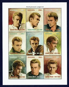 Tanzania - Hollywood Legend ""James Dean"" - Foglio in miniatura nuovo nuovo di zecca - Foto 1 di 1
