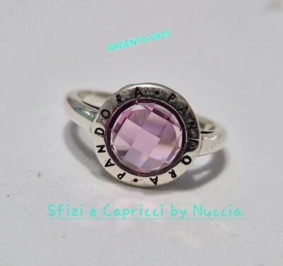Anello donna ARGENTO S925 Logo Zircone Rosa Misura 52/16,5 - Immagine 1 di 4