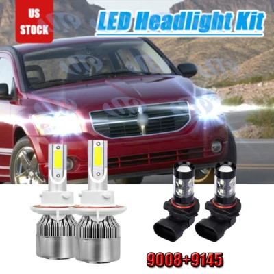 Combo bombillas antiniebla faros LED para Dodge Caliber 2007 2008 2009 4x H13 9145 Foto 1 de 4