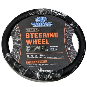 Mossy Oak Fishing Premium Steering Wheel Cover Universal Size 14.5-15.5in Black - Bild 1 von 1