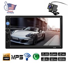7" HD Car Stereo Radio MP5 Player 2DIN Bluetooth Touch Screen With Rear Camera A