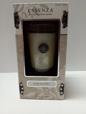 Vela de fragancia de lujo Essenza vainilla seda gasa 6,5 oz aroma navideño Foto 1 de 4