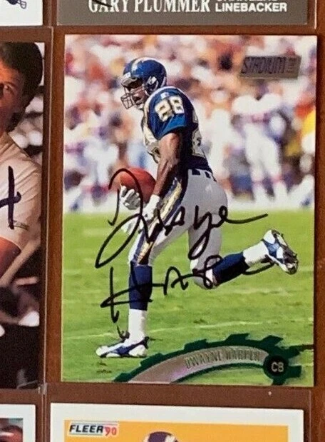 DWAYNE HARPER San Diego Chargers 1997 Stadium Club SIGNED / AUTOGRAPH Card - Image 1 of 1