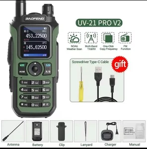 ⭐️⭐️BAOFENG UV-21 PRO V2 Radio 999ch Dual Band UHF/VHF- GREEN 🟩⭐️⭐️ - Zdjęcie 1 z 15