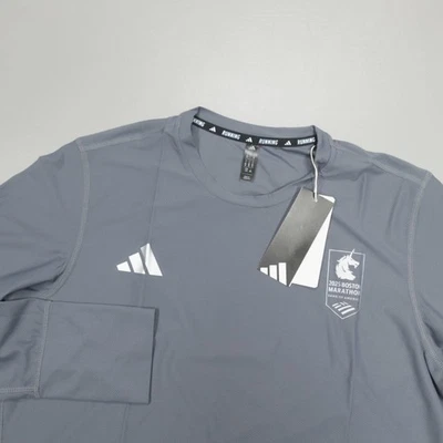 Adidas Boston Marathon 2025 Own The Run Long Sleeve Shirt Women's Size L Onix - Image 1 of 4