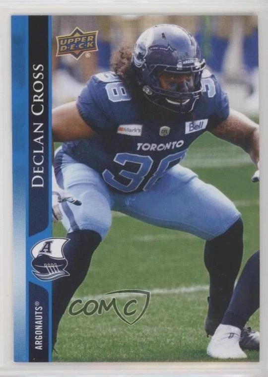 2021 Upper Deck CFL Blue Declan Cross #107 - Image 1 of 2