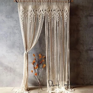 Macrame Curtain Wall Hanging Handmade Boho Curtains for Wedding Backdrop Arch... - Picture 1 of 7