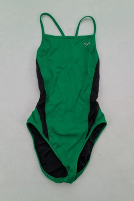 Traje de baño Speedo para mujer talla 12 una pieza verde negro Foto 1 de 4