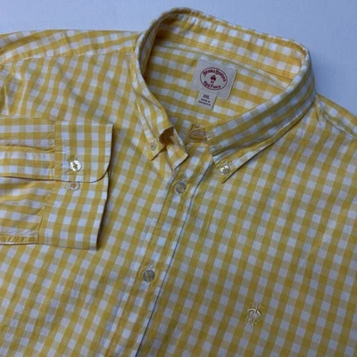 Brooks Brothers Red Fleece Shirt Men’s XXL Long Sleeve Gingham Check Button Down - Image 1 of 4