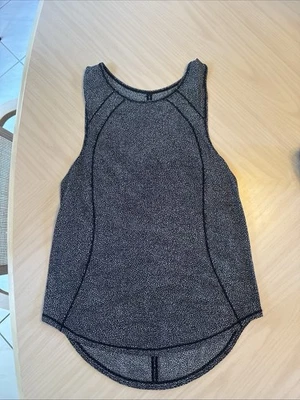 Lululemon sculpt tank II black white dot Size 2 EUC Sz 2 Athletic Tank - Image 1 of 4