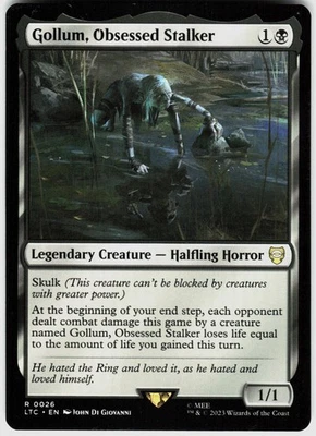 MTG - Gollum, Obsessed Stalker/Gollum, getriebener Pirscher - LTC - EN - EX - Bild 1 von 2
