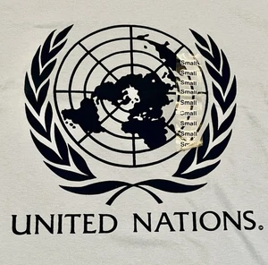 NEW UNITED NATIONS T-SHIRT COTTON GILDEN SMALL BLUE NAVY POLITICAL CHARLIE KIRK - Picture 1 of 9