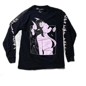 Camicia Lewd Complex uomo piccola nera anime ragazza manica lunga - Foto 1 di 6