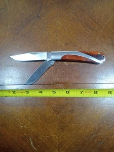 Ridge Runner 4” Trapper 2 Blade Knife Brown Wood & SS - New - No Box Fast Ship!! - Picture 1 of 14