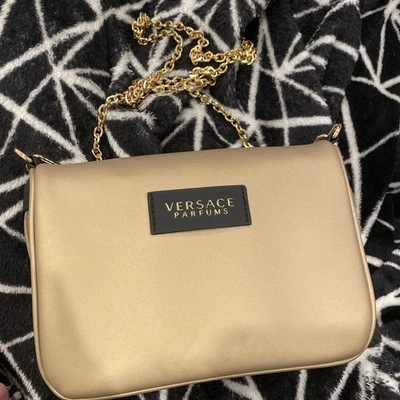Versace Gold Clutch Shoulder Crossbody Bag Purse Chain Strap  - Image 1 of 4