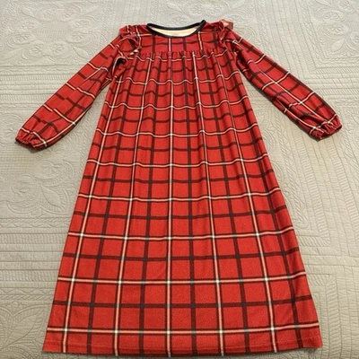 Camisón Tommy Hilfiger rojo azul marino de franela para niñas talla 8/10 Foto 1 de 4