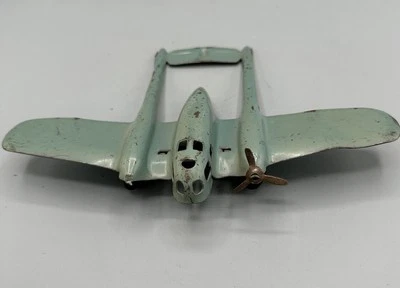 VINTAGE 1930's WYANDOTTE PRESSED STEEL CRUSADER AIRPLANE COMPLETE 6L X 8-5/8 - Image 1 of 4