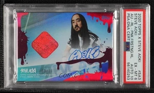 2020 Topps X Jeans Relic Pink Frosting Holo Foilboard /10 Steve Aoki PSA 6 Auto - Picture 1 of 3