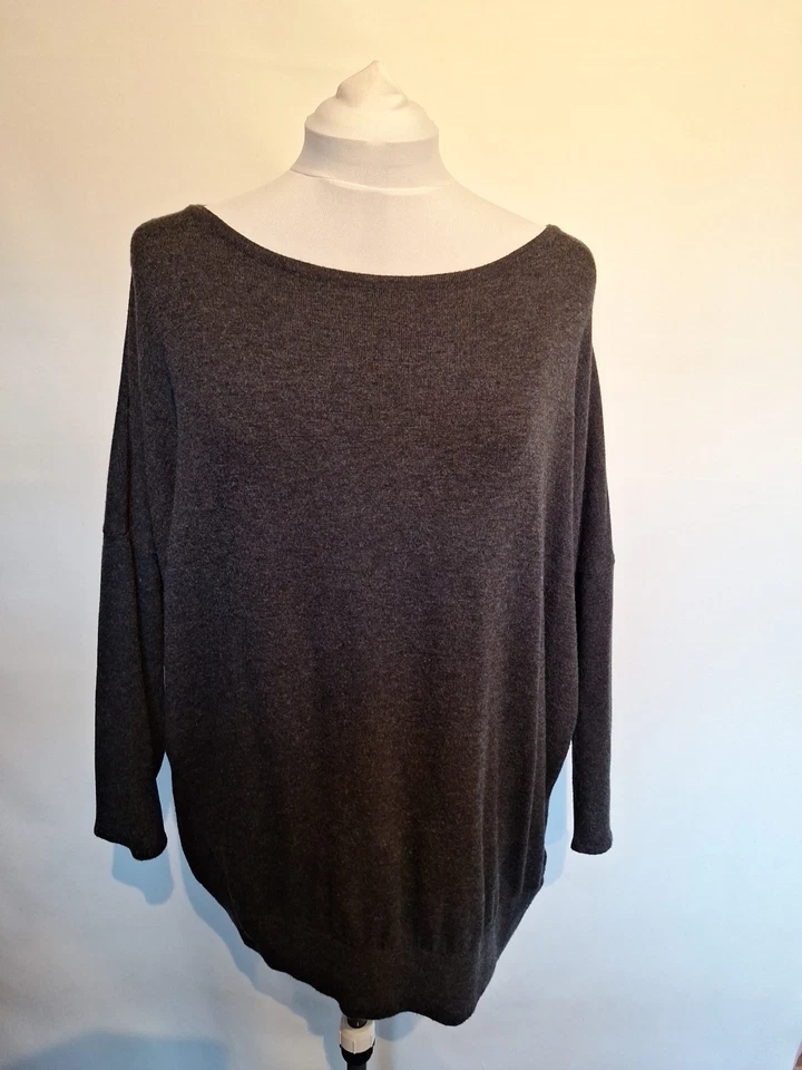 Wallis Charcoal Great Batwing Jumper Size L Uk 16 18 Excellent Condition Soft - Image 1 of 4