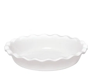 Emile Henry Made In France 9 Inch Pie Dish, White - Picture 1 of 6