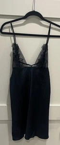 Victoria’s Secret Ziggy Glam Noir Slip Navy Blue Floral Embroidery Medium NWT - Picture 1 of 5