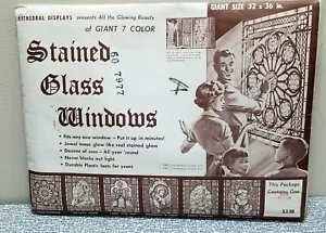 Lot of 6 Panels Cathedral Displays Rose Window Stained Glass Window Plastic Film - Picture 1 of 9