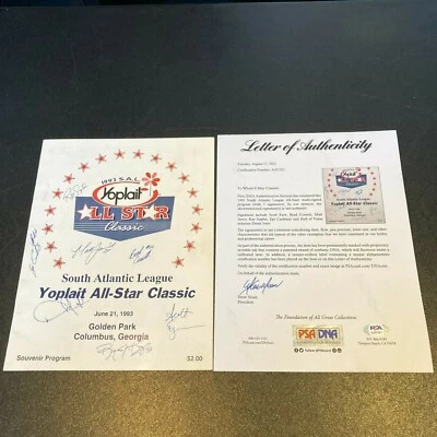 RARE Derek Jeter Pre Rookie 1993 Single-A All Star Game Team Signed Program PSA - Image 1 of 3