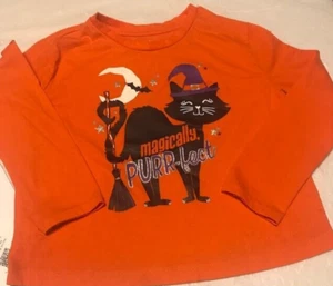 Camiseta Halloween 6-6x Naranja/Negro Gato Niños Mágicamente Purrfecta-Envío Gratis - Imagen 1 de 2