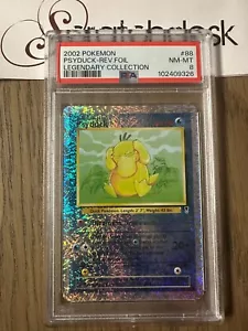 PSA 8 - Pokemon PSYDUCK 88/110 Reverse Holo - LEGENDARY COLLECTION - Fireworks - Picture 1 of 2