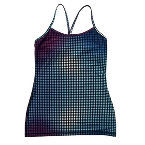 Lululemon Women’s Sz 6 Cosmic Dot White MultiColor Power Y Luon Workout Bra Tank - Picture 1 of 16