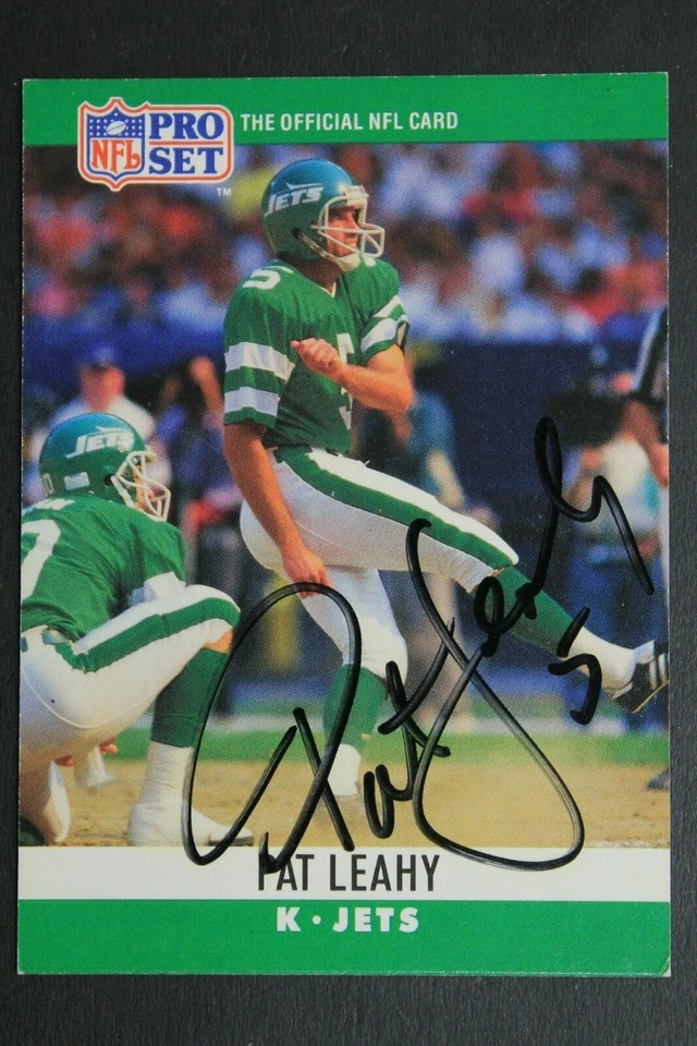 Pat Leahy NY Jets Kicker Signed 1990 Pro Set #237 Autographed Football Card  - Image 1 of 3
