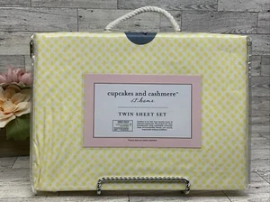 Cupcakes und Kaschmir Öko zu Hause gelb weiß Sonnenpunkte Doppel Laken Set Neu in Verpackung - Bild 1 von 3