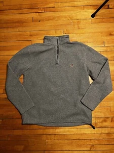 Vintage Tommy Hilfiger Fleece 1/4 Zip Spell Out Pullover Crest Fleece Sweater - Picture 1 of 5