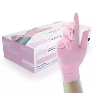 GUANTI IN NITRILE UNIGLOVE ROSA PERLA MONOUSO SENZA LATTICE SENZA POLVERE ALTA QUALITÀ - Foto 1 di 3