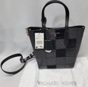 Bolso de Mano Michael Kors Sinclair North South Shopper Cuero - Negro - NUEVO con Etiquetas - Imagen 1 de 24