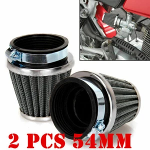 2× Filtro aria a cono moto Ø 54 mm. Filtro conico carburatore moto cafe custom - Foto 1 di 6