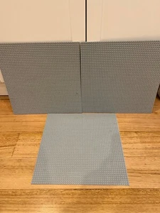 3 Lego Large gray Base Plates: 48x48 squares - Picture 1 of 4