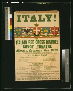 Photo of Poster,World War,WWI,1916,Italian Coat of Arms,Croce Rossa Italiana - Picture 1 of 1