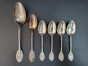 EARLY GORHAM GRECIAN 1861 STERLING SILVER~6 ASSORTED FLATWARE SPOONS LOT RARE - Picture 1 of 11