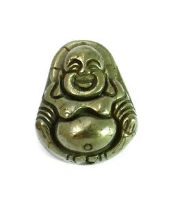 😏 Pyrit Buddha Perle ca. 18 x 14 mm längs gebohrt in zwei Varianten für Mala 😉 - Picture 1 of 5